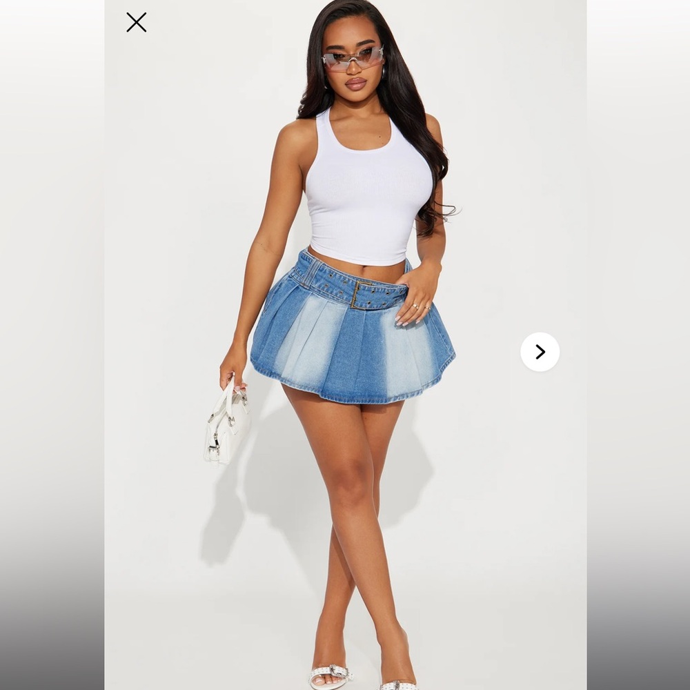 Blue Denim Mini Skirt